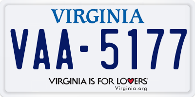 VA license plate VAA5177