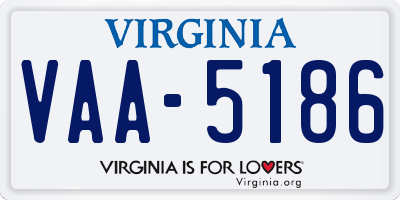 VA license plate VAA5186