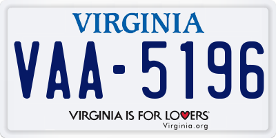 VA license plate VAA5196