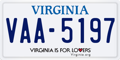 VA license plate VAA5197