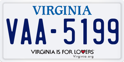 VA license plate VAA5199