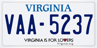 VA license plate VAA5237