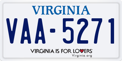 VA license plate VAA5271