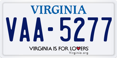 VA license plate VAA5277