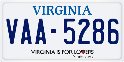 VA license plate VAA5286