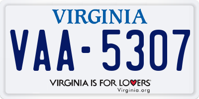 VA license plate VAA5307