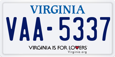 VA license plate VAA5337