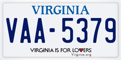 VA license plate VAA5379