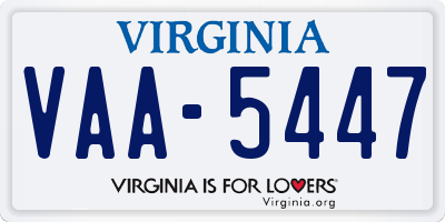 VA license plate VAA5447
