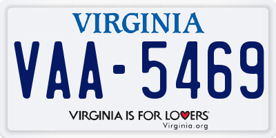 VA license plate VAA5469