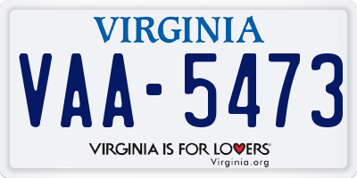 VA license plate VAA5473