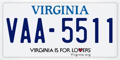 VA license plate VAA5511