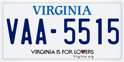 VA license plate VAA5515