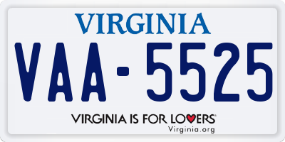 VA license plate VAA5525