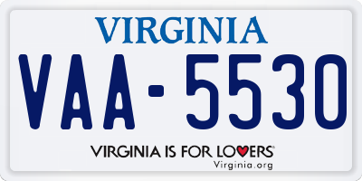 VA license plate VAA5530