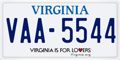 VA license plate VAA5544