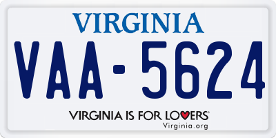 VA license plate VAA5624