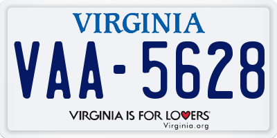 VA license plate VAA5628
