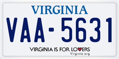 VA license plate VAA5631