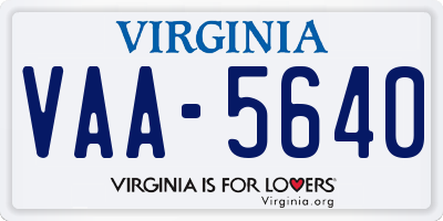VA license plate VAA5640