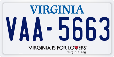 VA license plate VAA5663