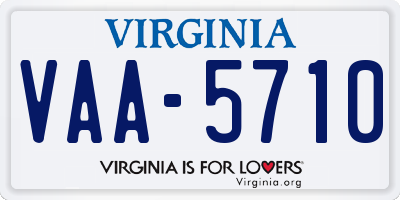 VA license plate VAA5710