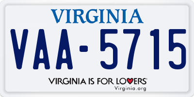 VA license plate VAA5715
