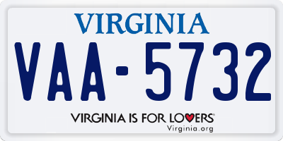 VA license plate VAA5732
