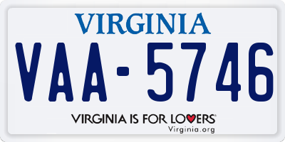 VA license plate VAA5746