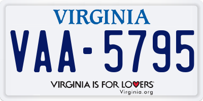 VA license plate VAA5795