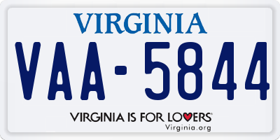 VA license plate VAA5844