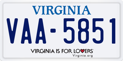VA license plate VAA5851
