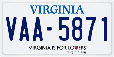 VA license plate VAA5871
