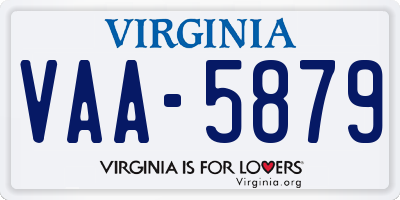VA license plate VAA5879