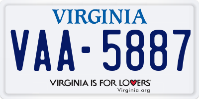 VA license plate VAA5887