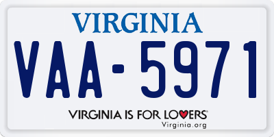 VA license plate VAA5971