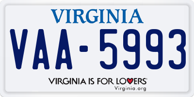 VA license plate VAA5993