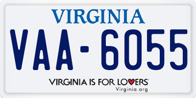 VA license plate VAA6055