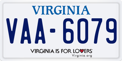 VA license plate VAA6079