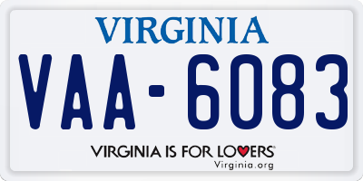 VA license plate VAA6083