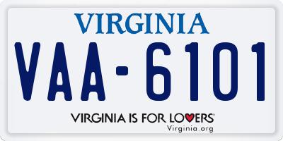 VA license plate VAA6101