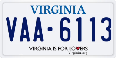 VA license plate VAA6113