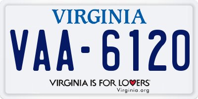 VA license plate VAA6120