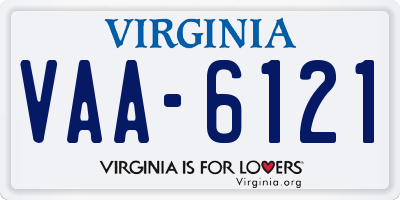 VA license plate VAA6121