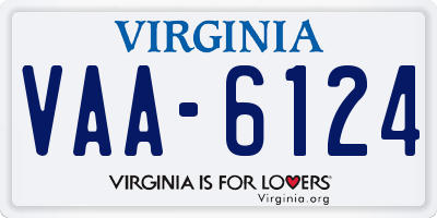 VA license plate VAA6124