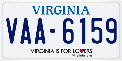 VA license plate VAA6159