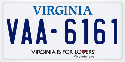 VA license plate VAA6161