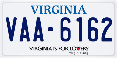 VA license plate VAA6162