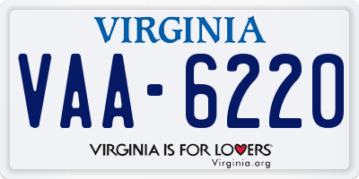 VA license plate VAA6220