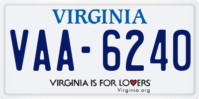 VA license plate VAA6240